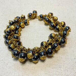 1950s Jet-Black Glass Cha Cha Bracelet – Dance Floor Darling
